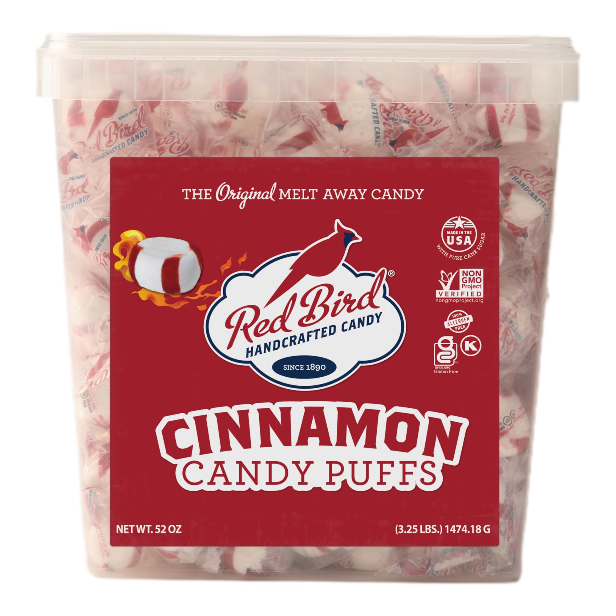 Red Bird Cinnamon Candy - individually wrapped pieces ideal for sharing at events.