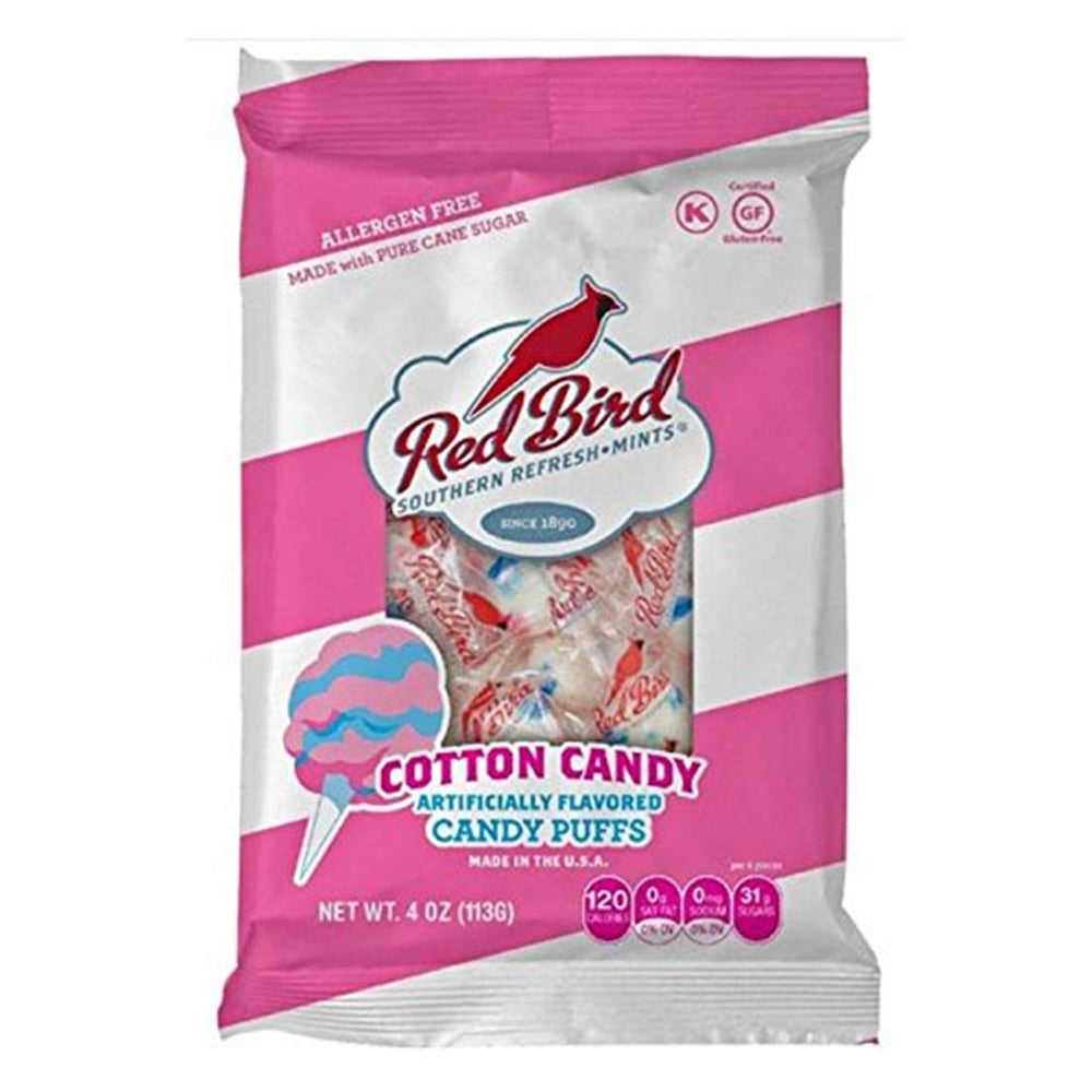 Red Bird cotton candy flavored candy bag front view, ideal party favors
