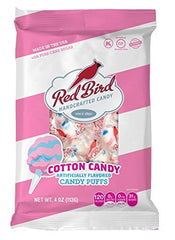 Red Bird cotton candy flavored candy mint-wrapped, perfect for on-the-go snacking.