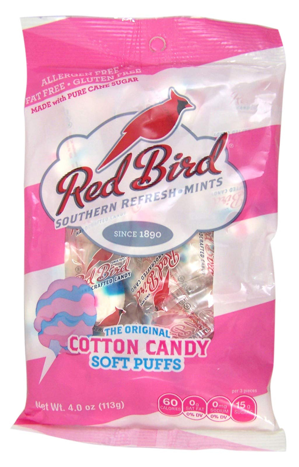 Red Bird mints individually wrapped close-up, convenient for on-the-go snacking