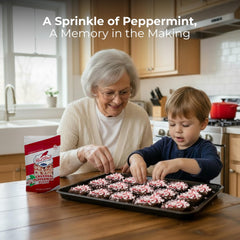Red Bird Peppermint Puffs used on ice cream for festive flavor