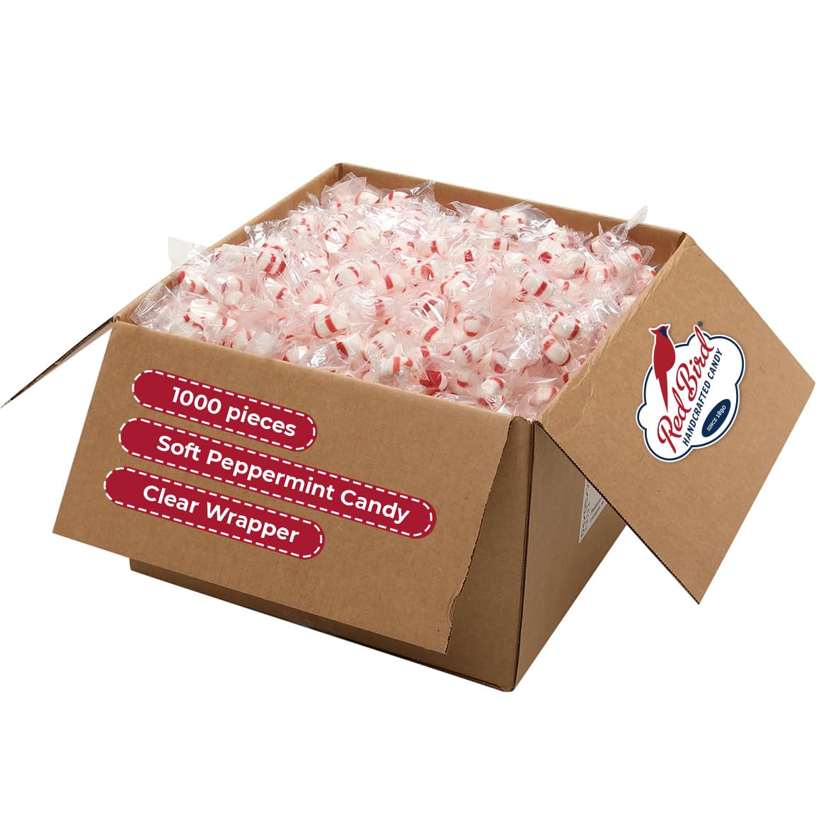 Red Bird Soft Peppermint Mints box for sharing at gatherings.
