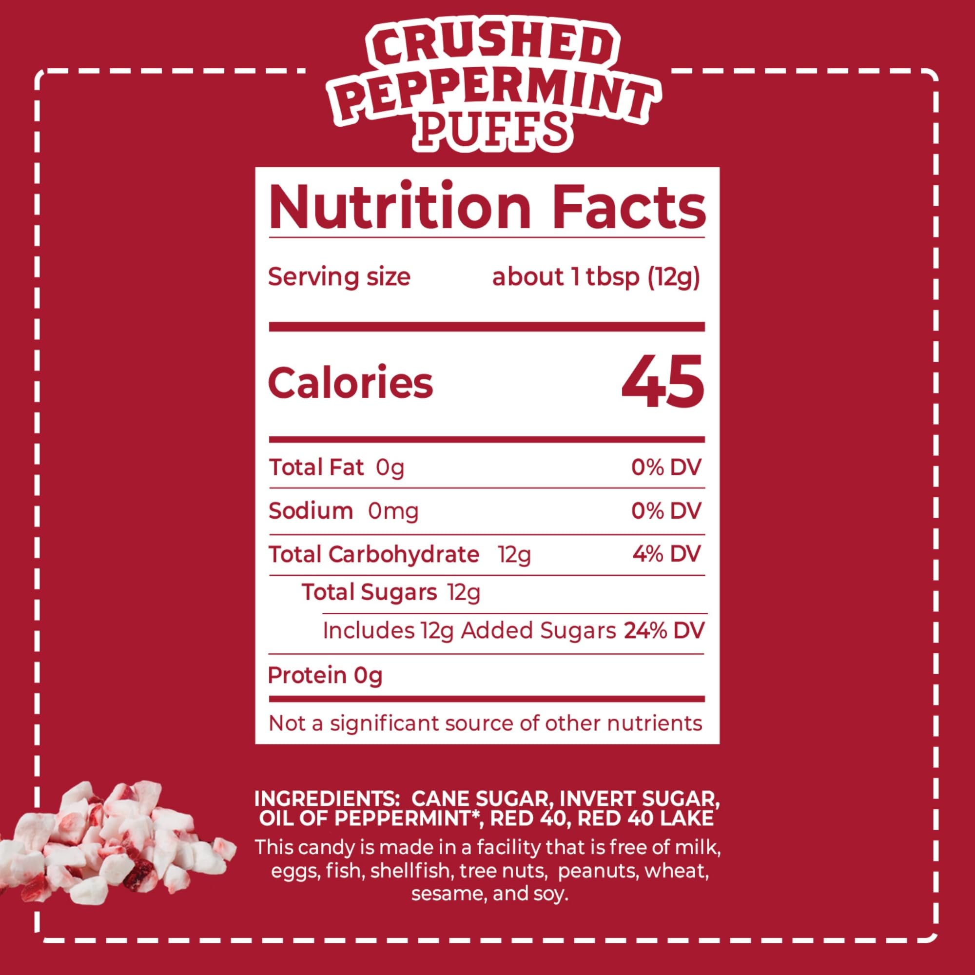 Red Bird Peppermint Puffs closeup highlighting bold flavor