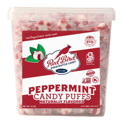 Red Bird Soft Peppermint Puffs tub with melt-away texture for quick refreshment