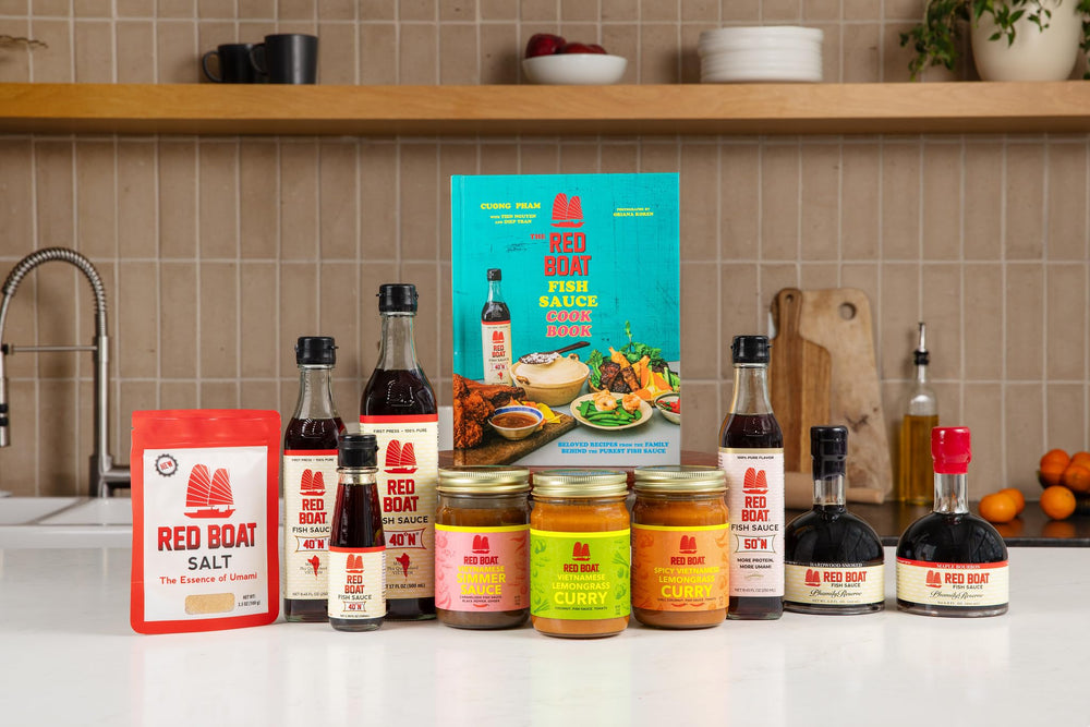 Red Boat bottle in stir-fry use, adds savory depth.
