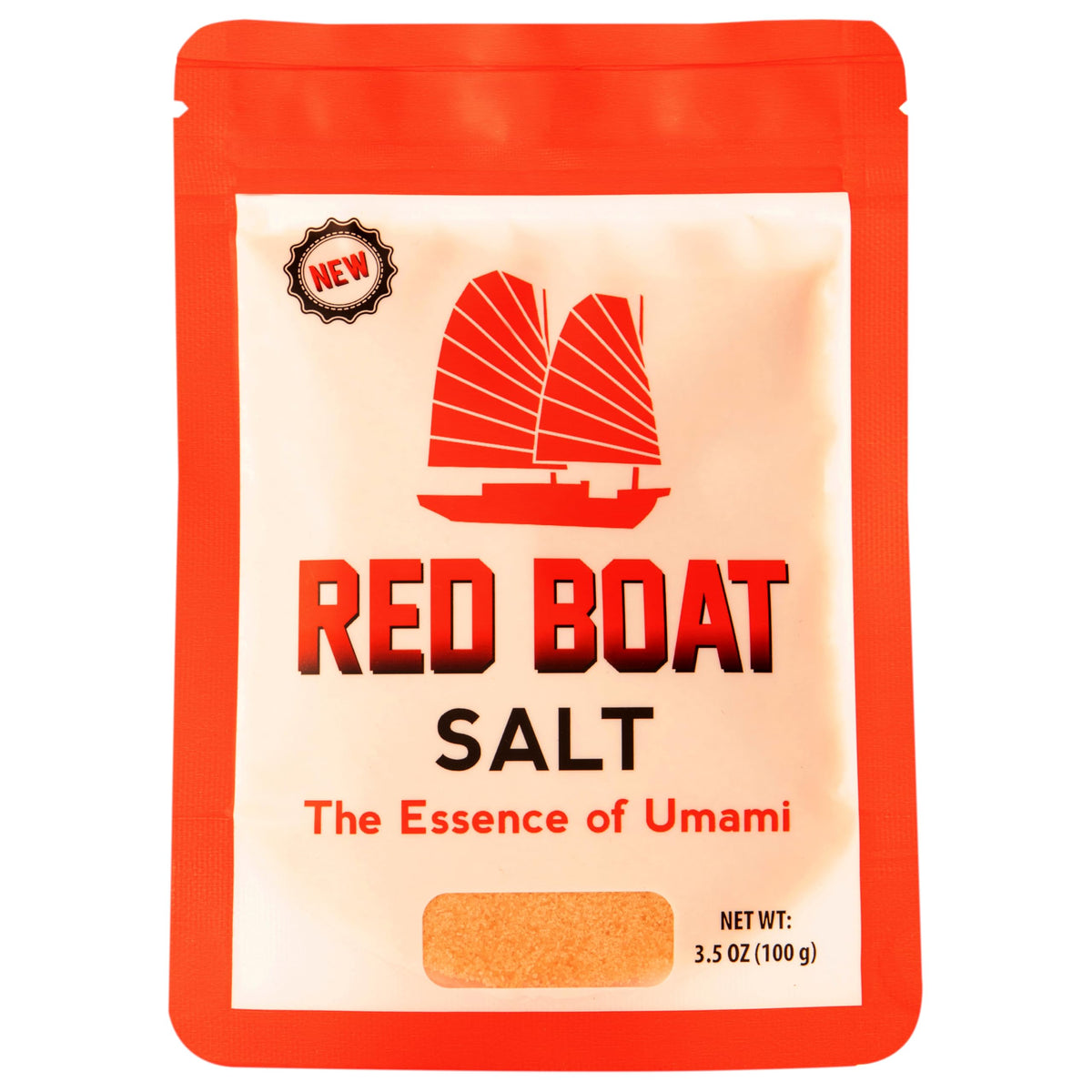 Red Boat Umami Salt bottle front packaging with fish sauce infusion for depth