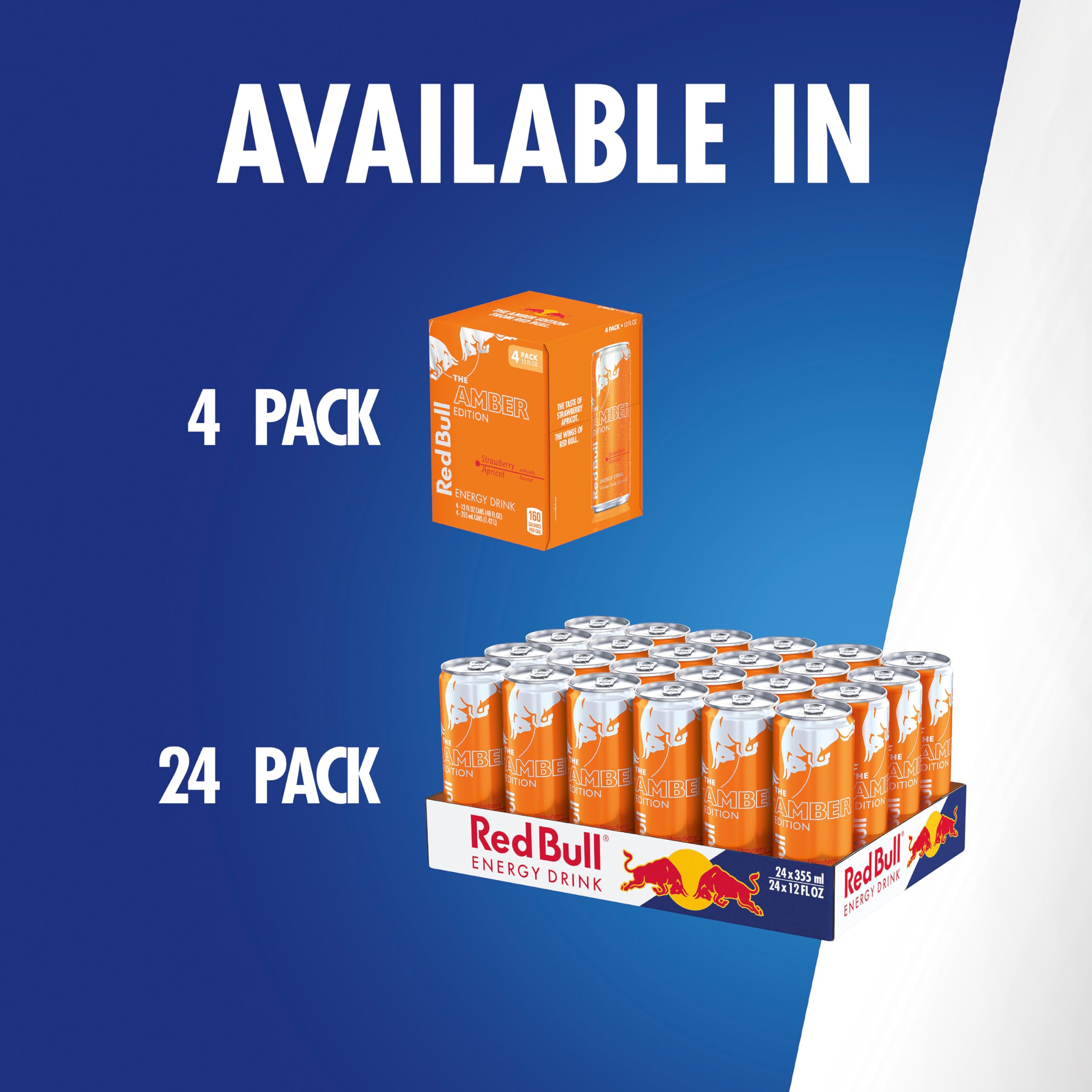 Brand logo close-up on Red Bull Amber Edition can
