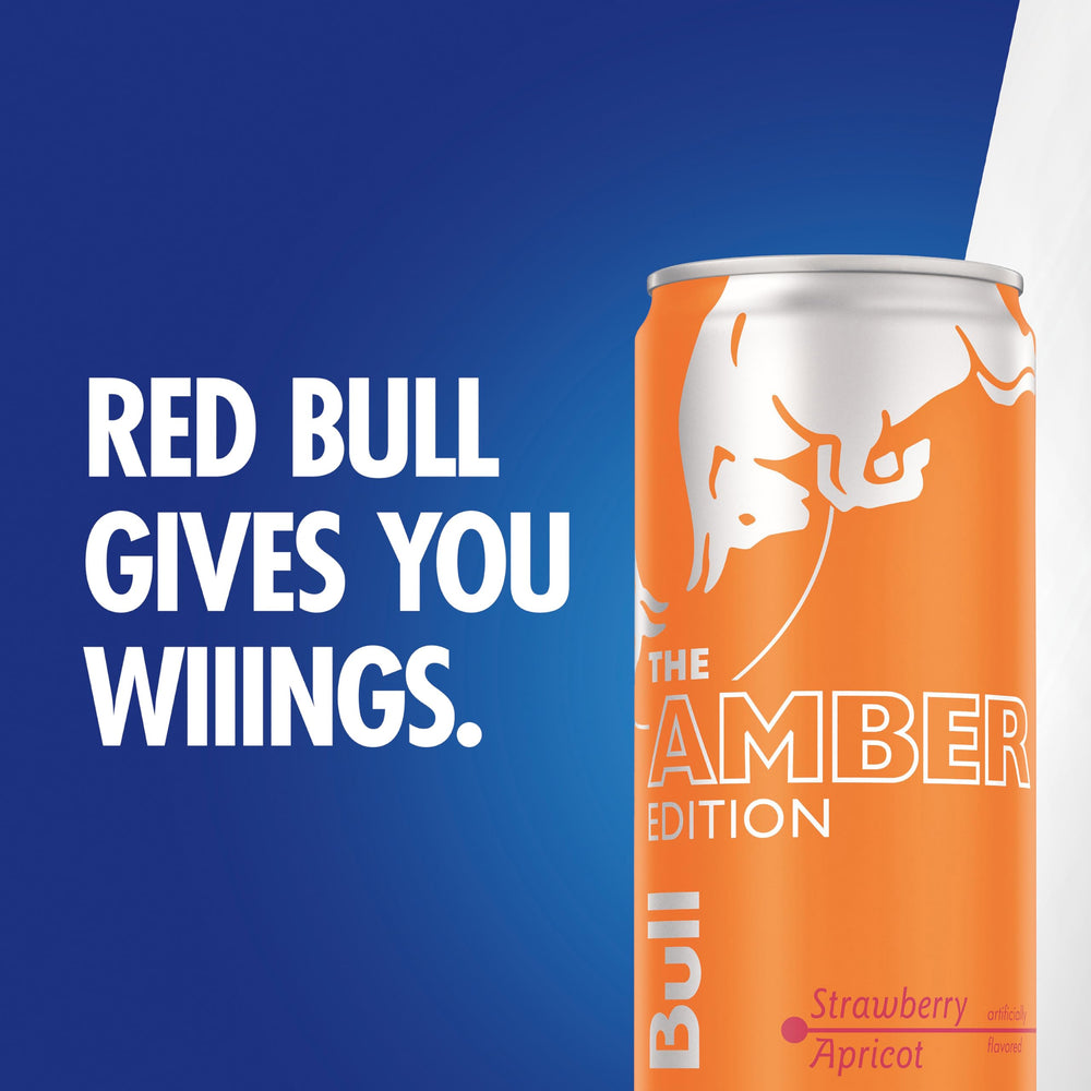 Lifestyle shot of Red Bull Amber Edition during study or gaming