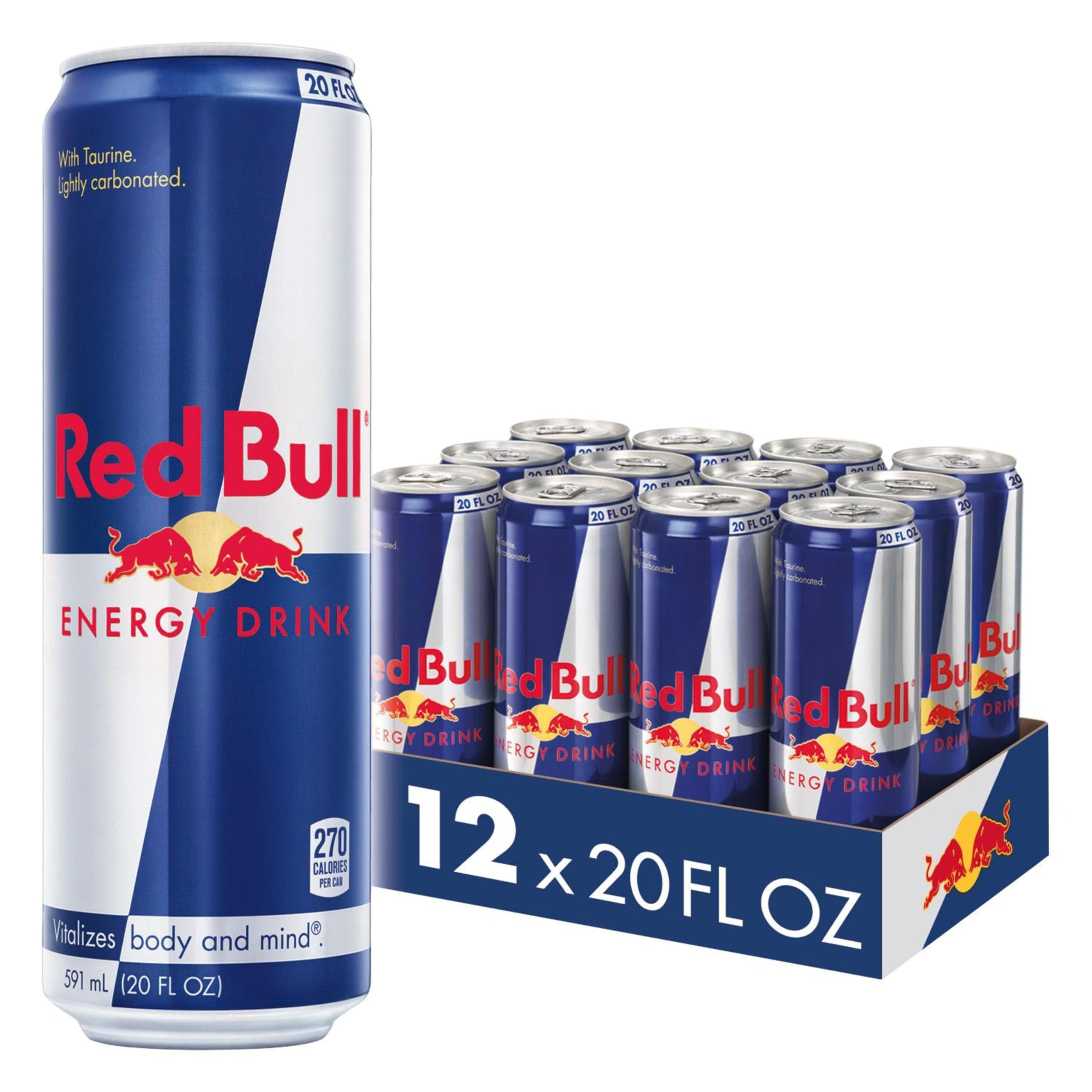 Red Bull 20oz can cold and ready to energize a study session