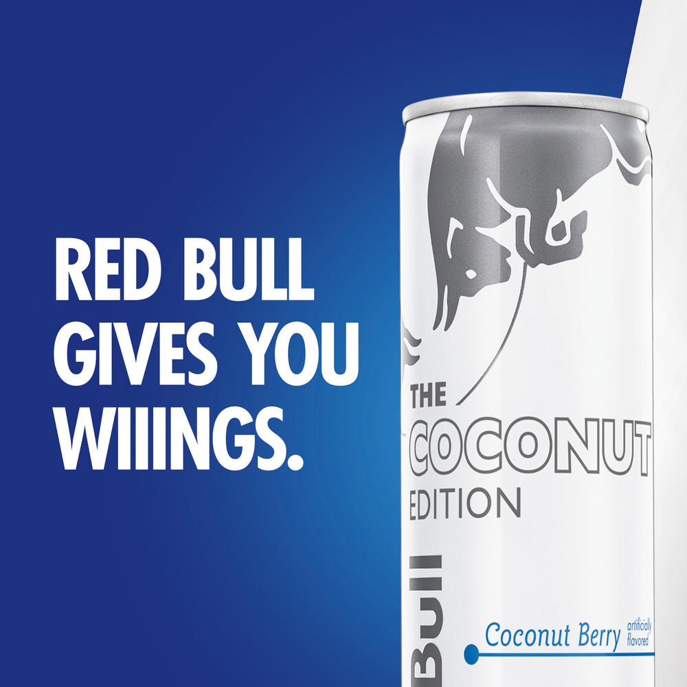 Red Bull Coconut Edition pour over glass captures tropical aroma in motion.