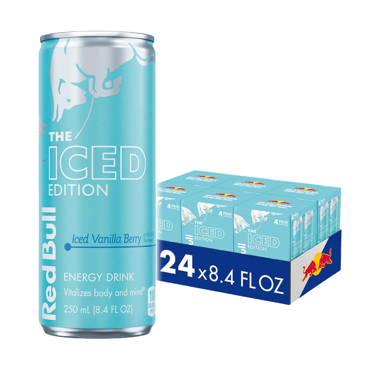 Red Bull Iced Vanilla Berry can front for an on-the-go energy boost.