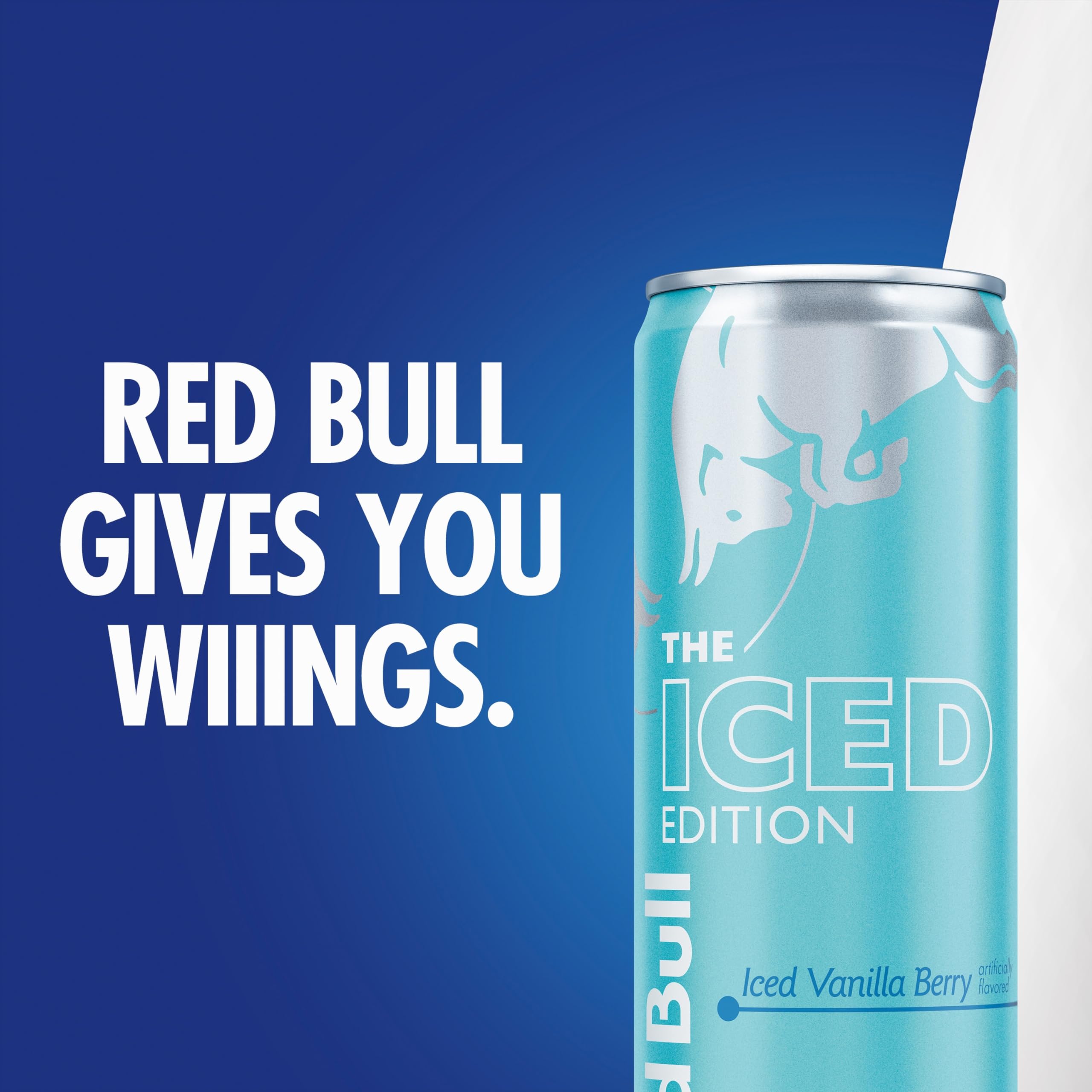 Red Bull Iced Vanilla Berry energy aluminum can recycling message