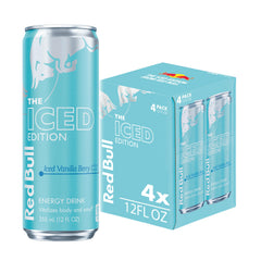 Red Bull Iced Vanilla Berry energy can front view for quick energy on the go
