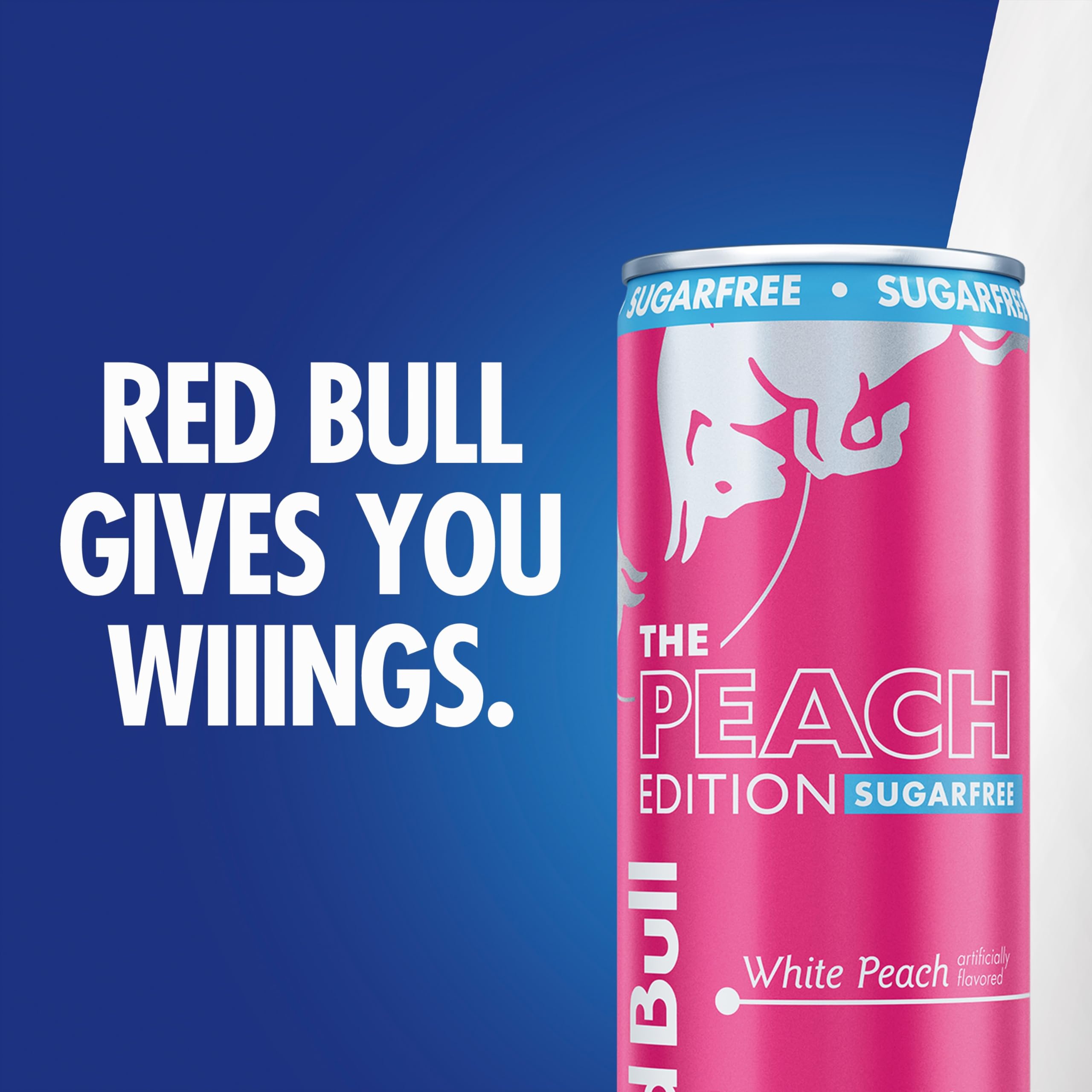 Red Bull Peach Edition Sugarfree can outdoors, study or travel companion.