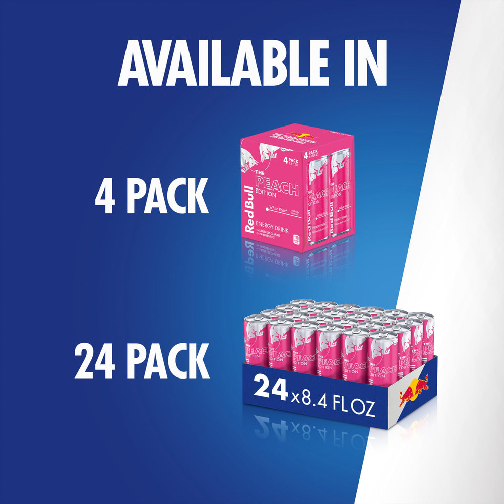 Travel-friendly Red Bull Peach Edition can tucked into a bag for journeys.