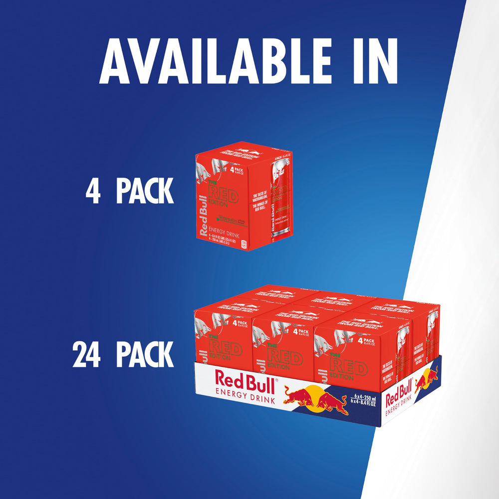 Red Bull Red Edition Watermelon energy drink for road trips and on the go moments.