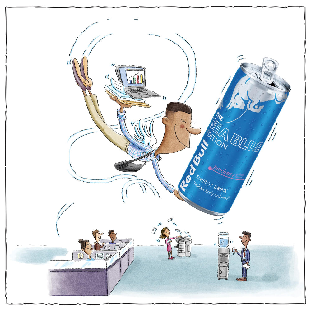 Red Bull Sea Blue Edition Juneberry can contains B vitamins for daily energy