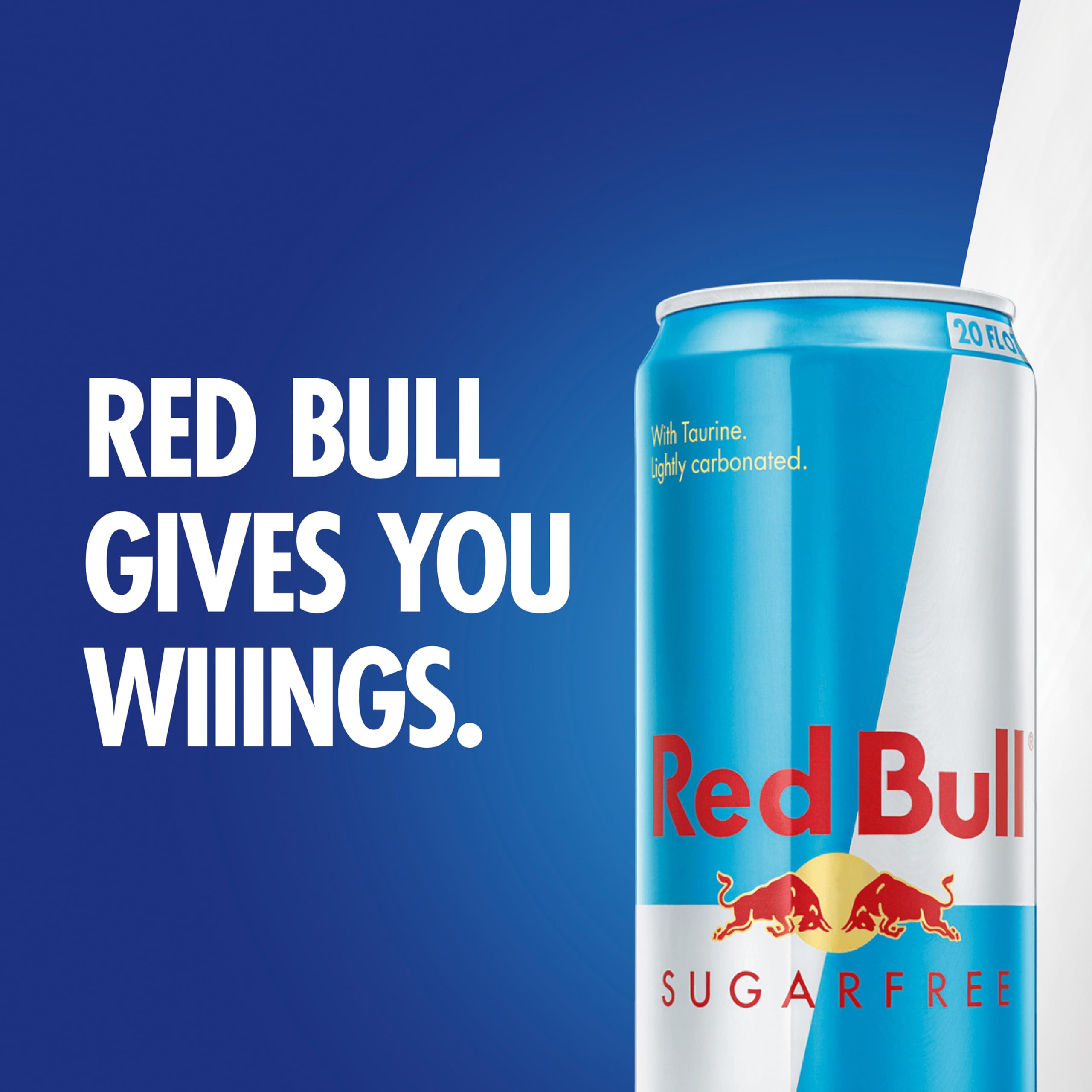 Recyclable aluminum symbol with Red Bull SugarFree logo