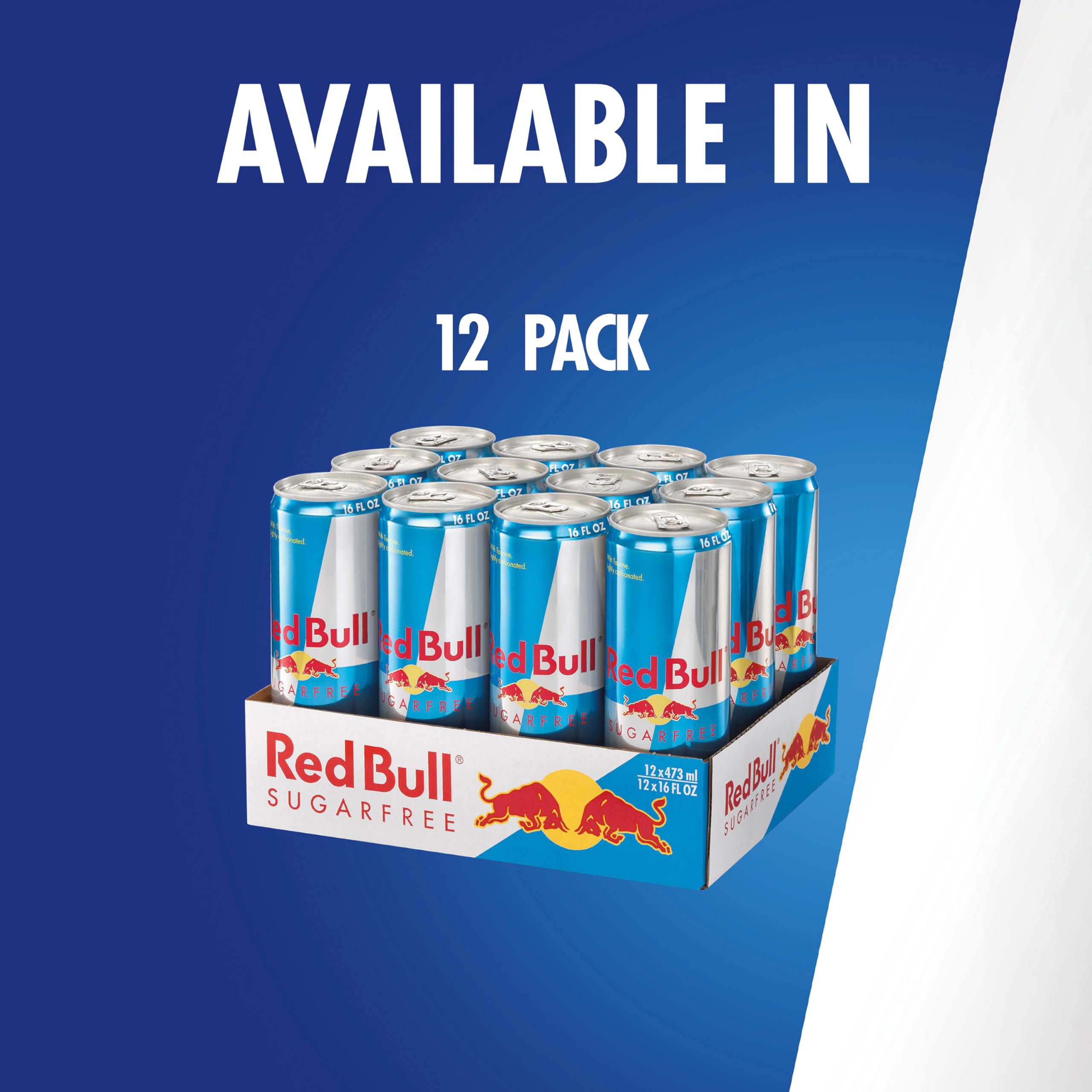 Red Bull Sugar Free caffeine level emphasis for a quick pick me up.