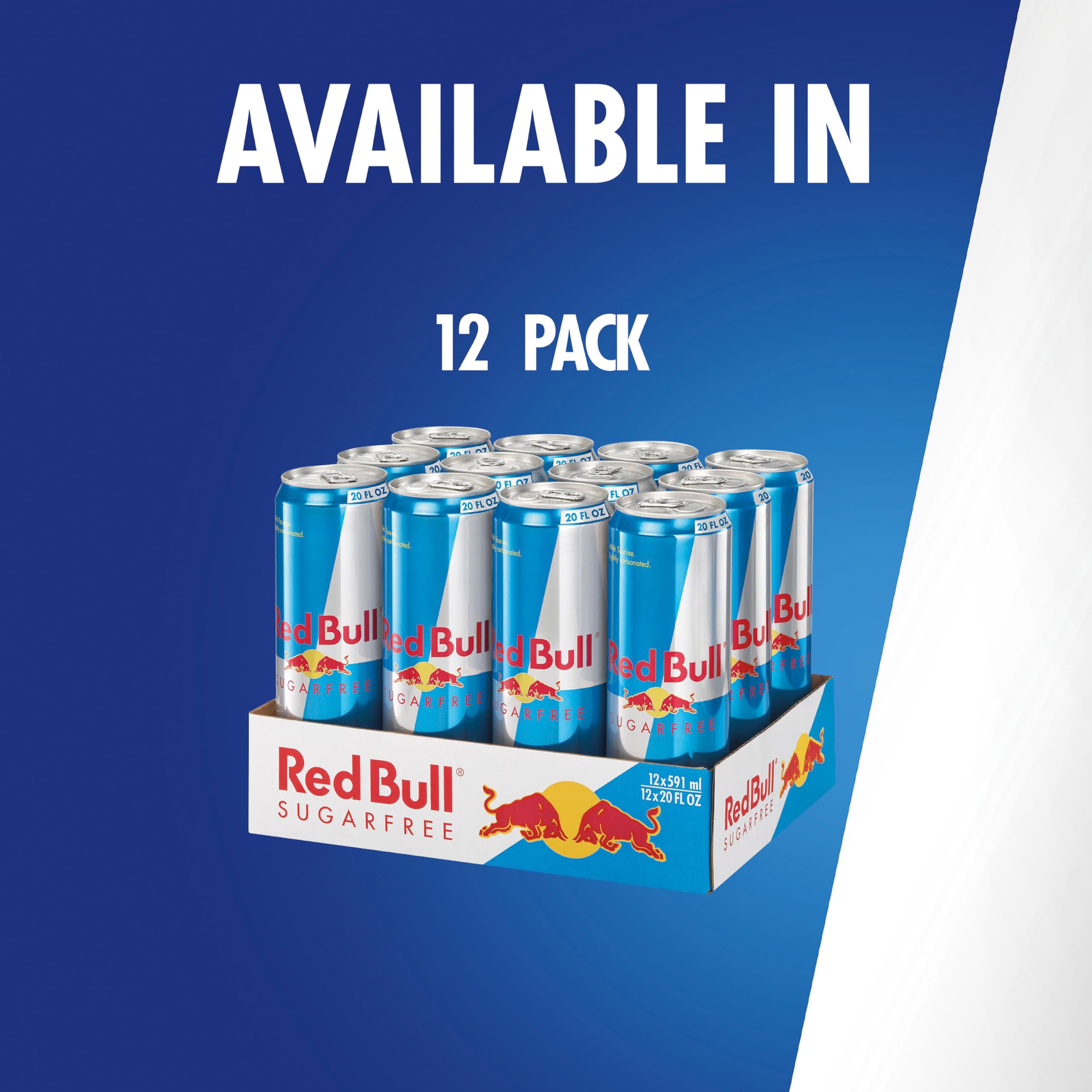 Refrigerator display featuring Red Bull SugarFree cans