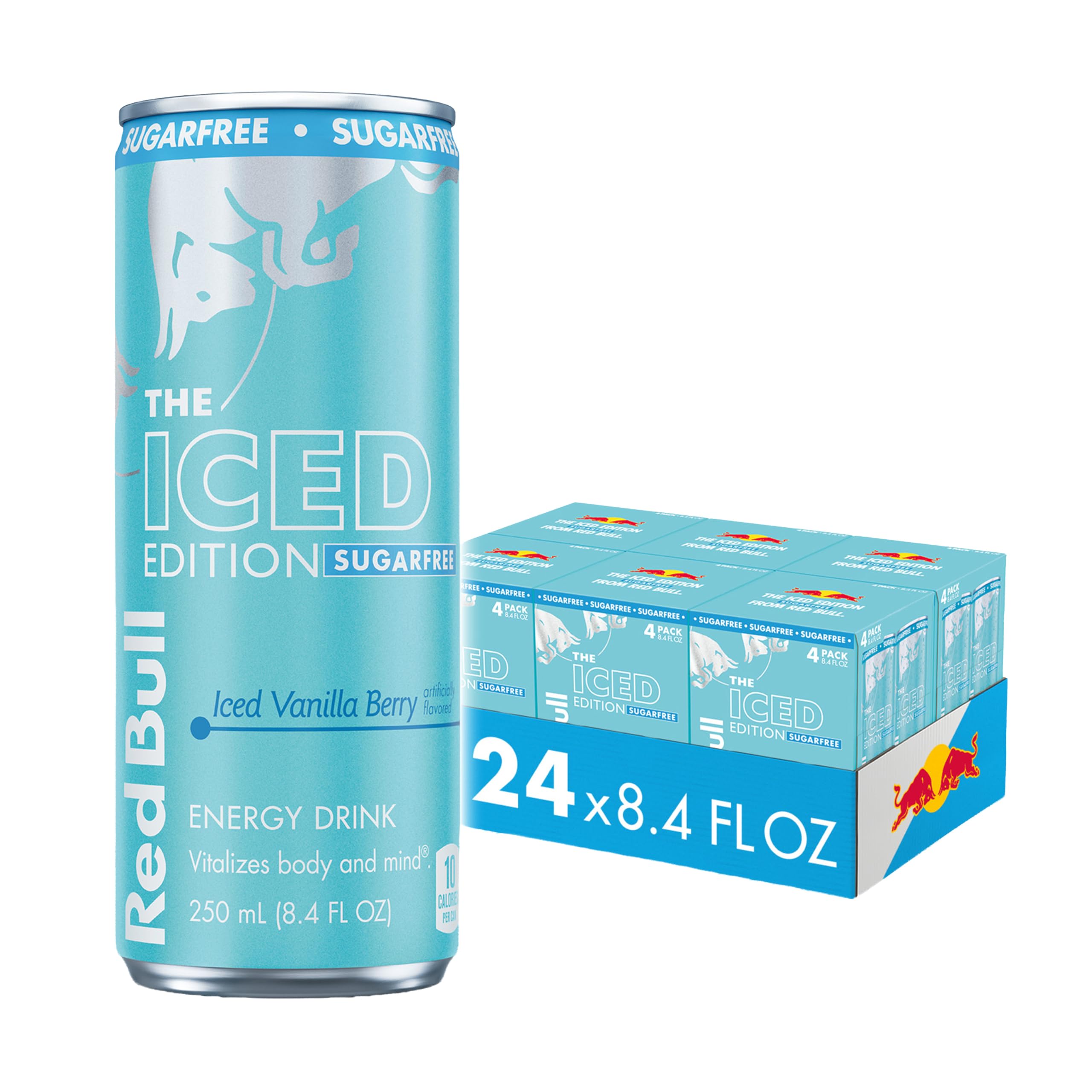 Red Bull Sugarfree Iced Vanilla Berry can for on-the-go energy and focus