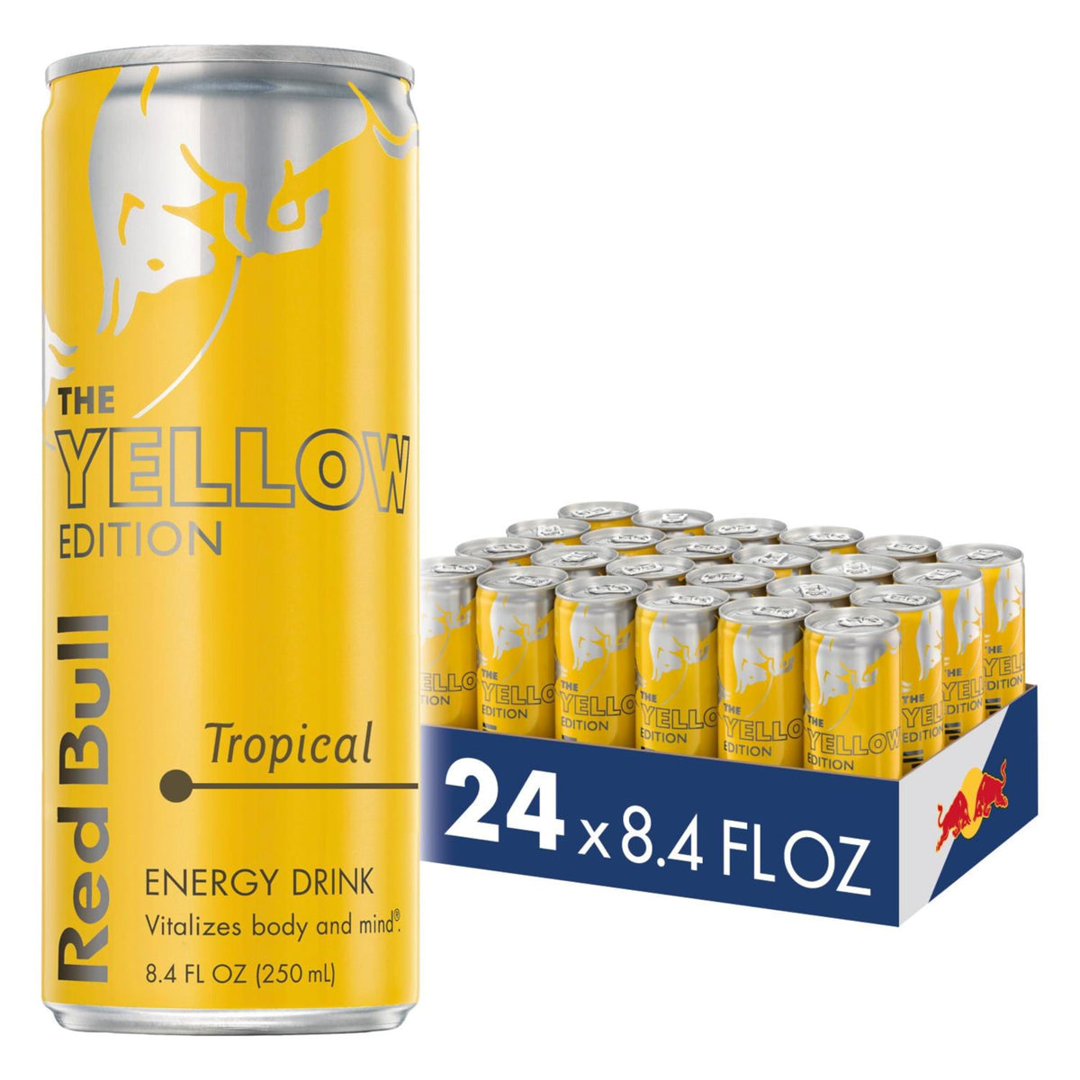 Red Bull Yellow Edition tropical can for on-the-go energy and alertness