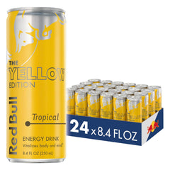 Red Bull Yellow Edition tropical can for on-the-go energy and alertness