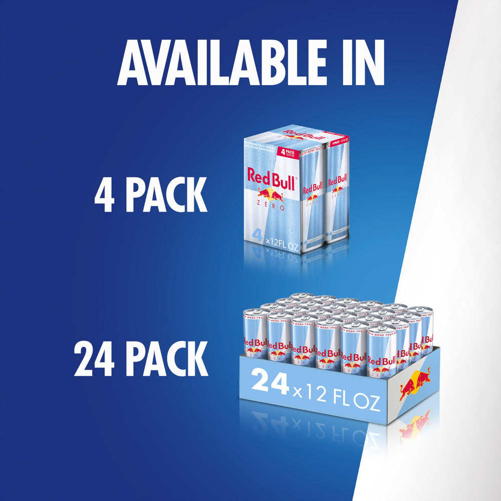 Red Bull Zero aluminum can indicates recyclability