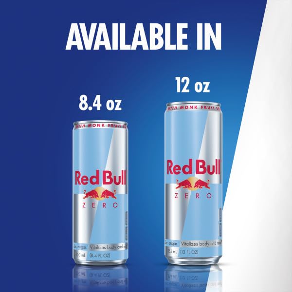 Red Bull Zero energy can highlighting taurine and B vitamins for metabolism
