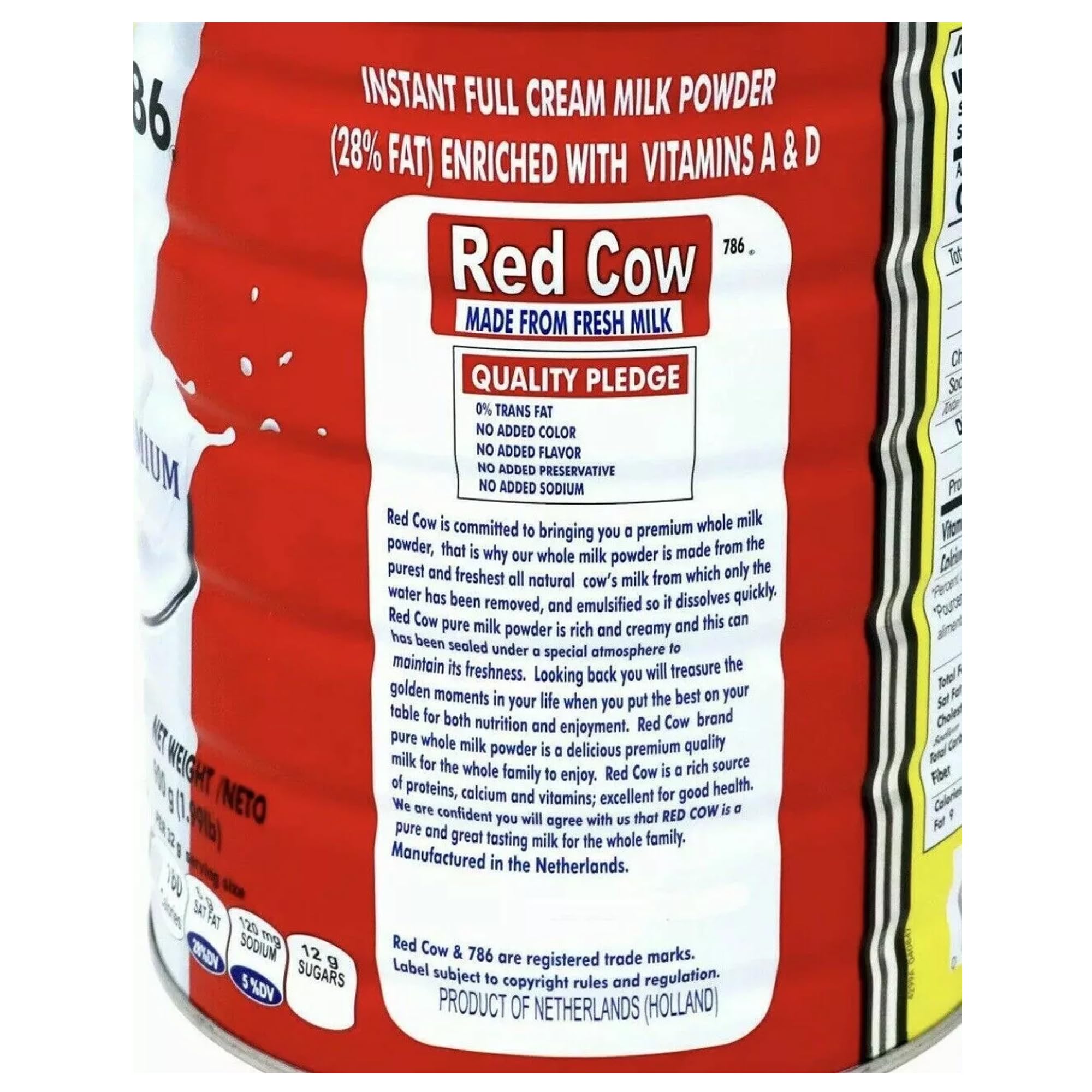 Spoon with Red Cow powder for quick, easy mixtures