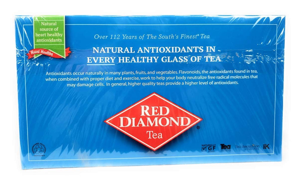 Red Diamond iced tea with antioxidants from natural leaves.