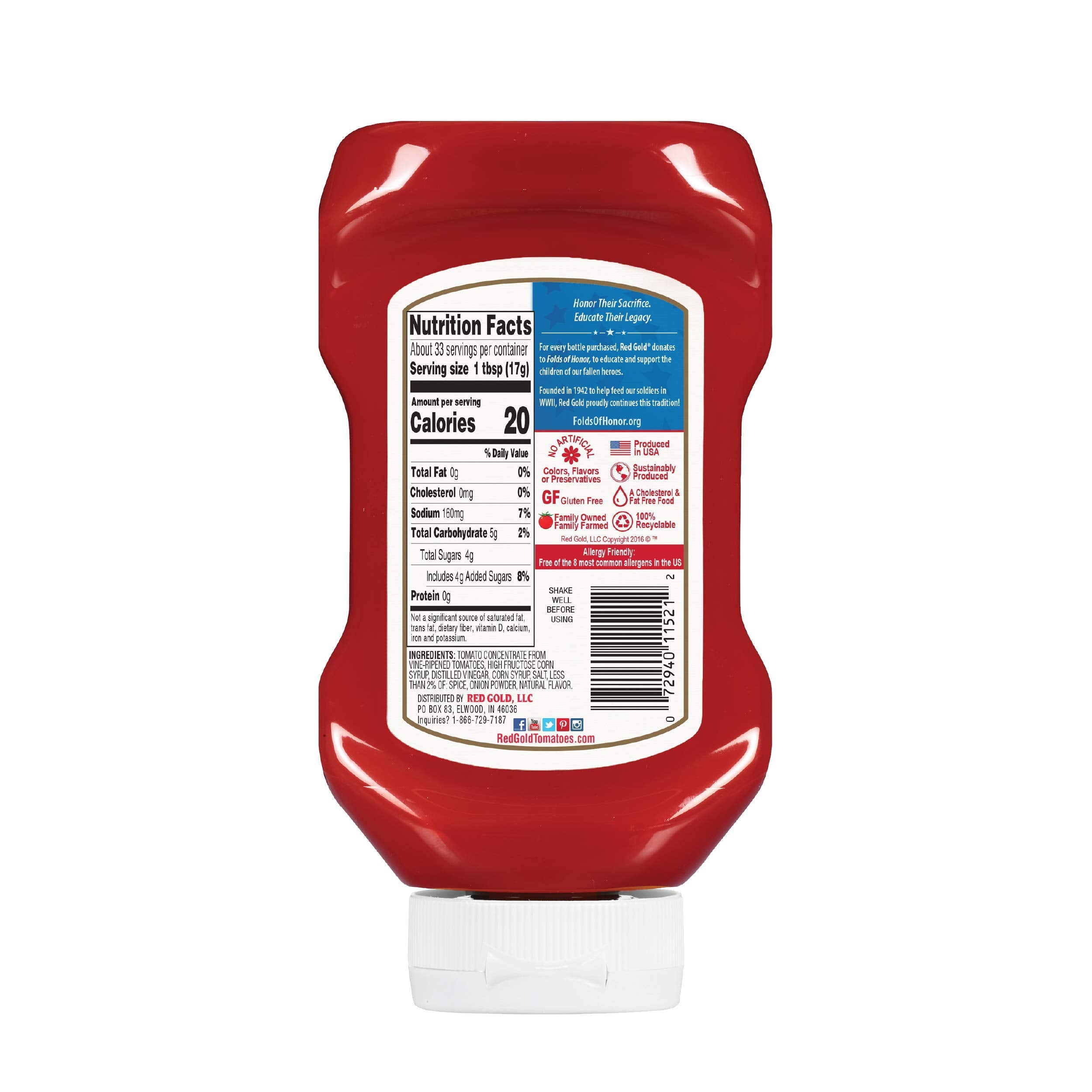 Red Gold label close-up showing kosher and gluten-free claims