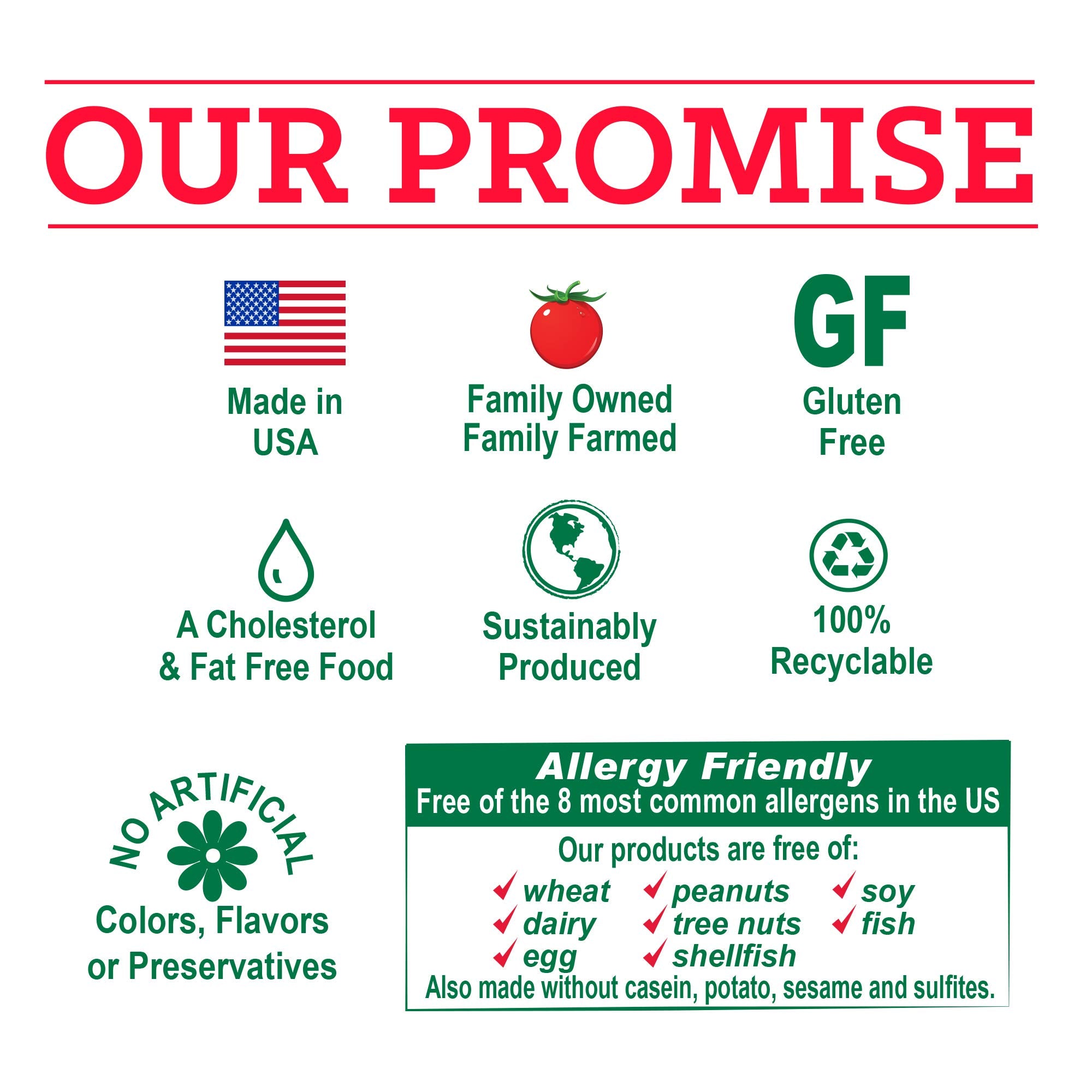Red Gold Non-GMO verified badge signals trusted tomato quality.