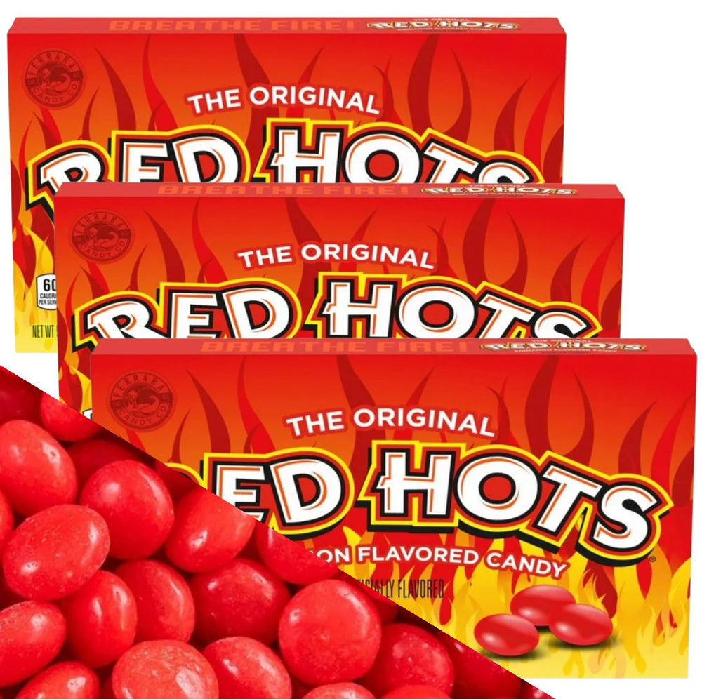 Red Hots theater-style box for movie night snacking.
