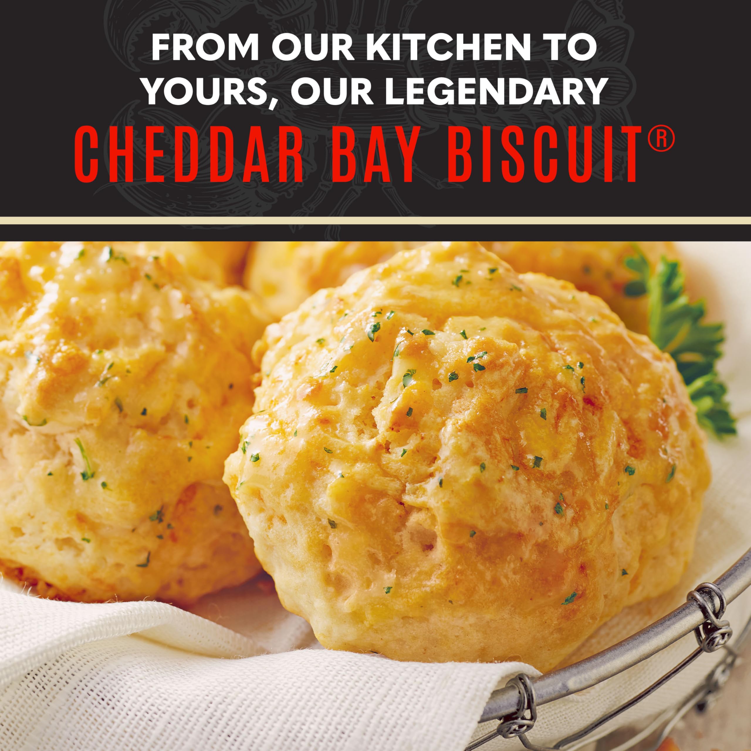 Red Lobster Garlic Herb Seasoning pouch pairs with melted butter for flavorful biscuits
