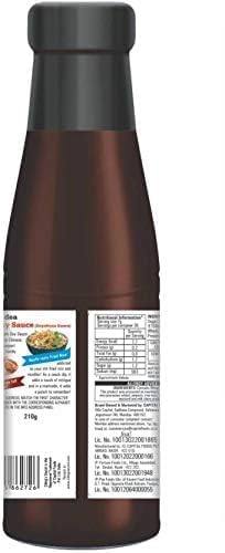 Close-up of the Chings Dark Soy Sauce label on the bottle.