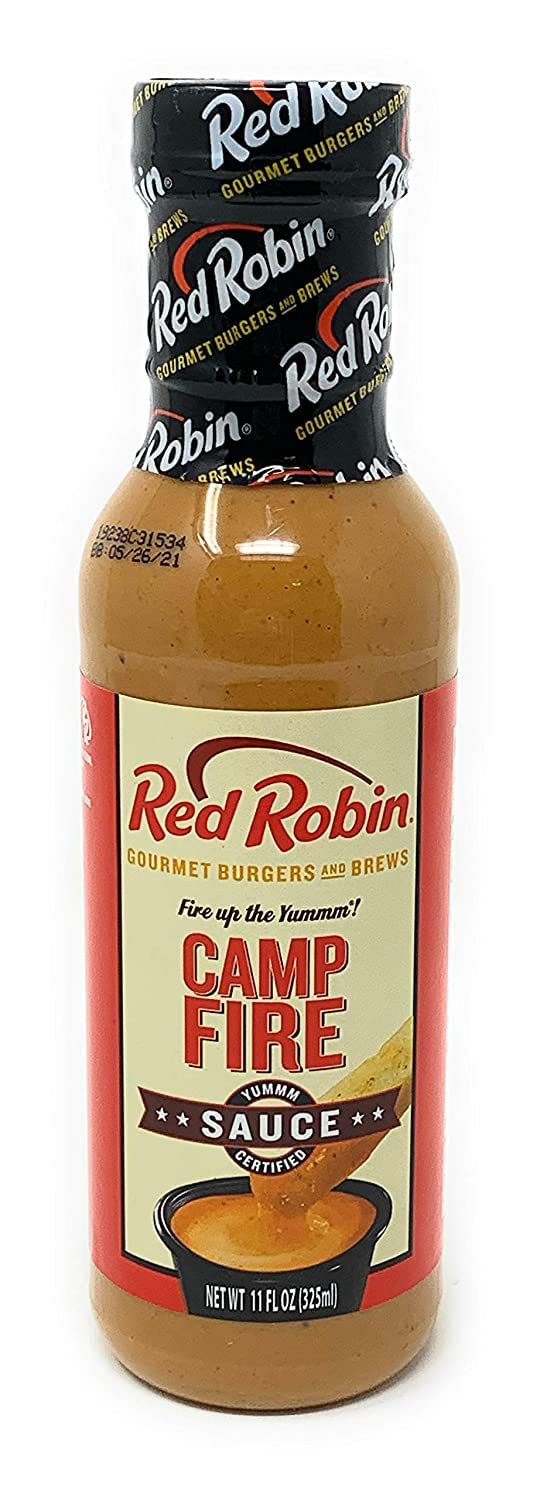 Red Robin Camp Fire Sauce bottle 11oz showcasing smoky flavor for burgers and dips