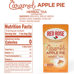 Red Rose dessert tea steeping in hot water reveals caramel-apple-pie notes