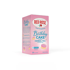 Red Rose Sweet Temptations dessert tea bag featuring birthday cake flavor for a decadent sip