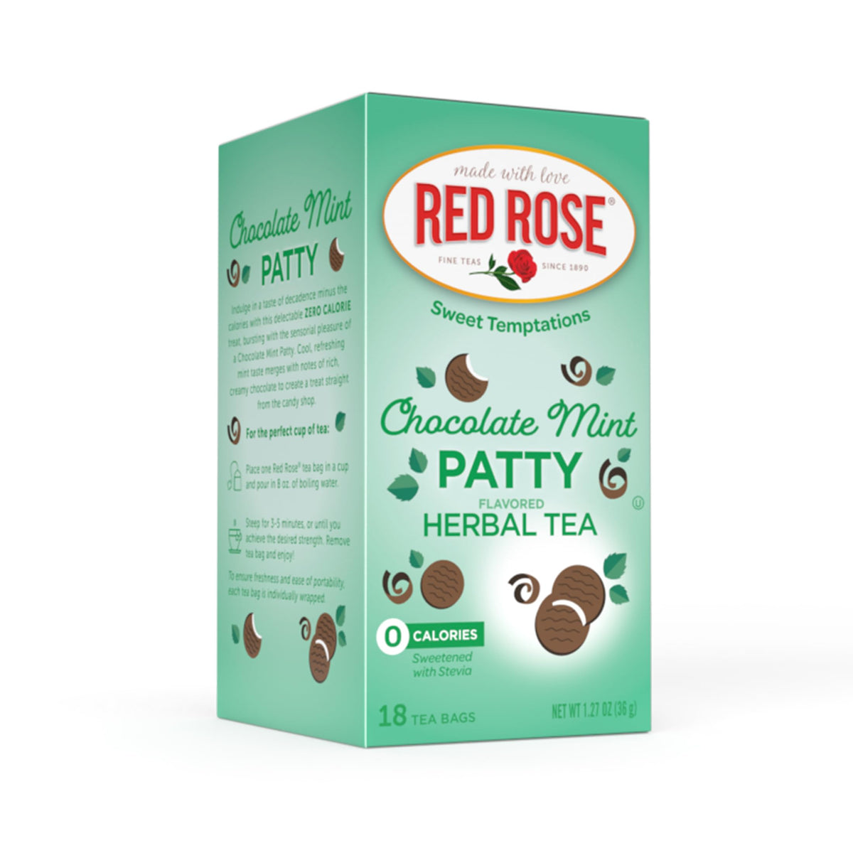 Red Rose Sweet Temptations Dessert Tea cup with chocolate-mint patty aroma for a dessert-like indulgence