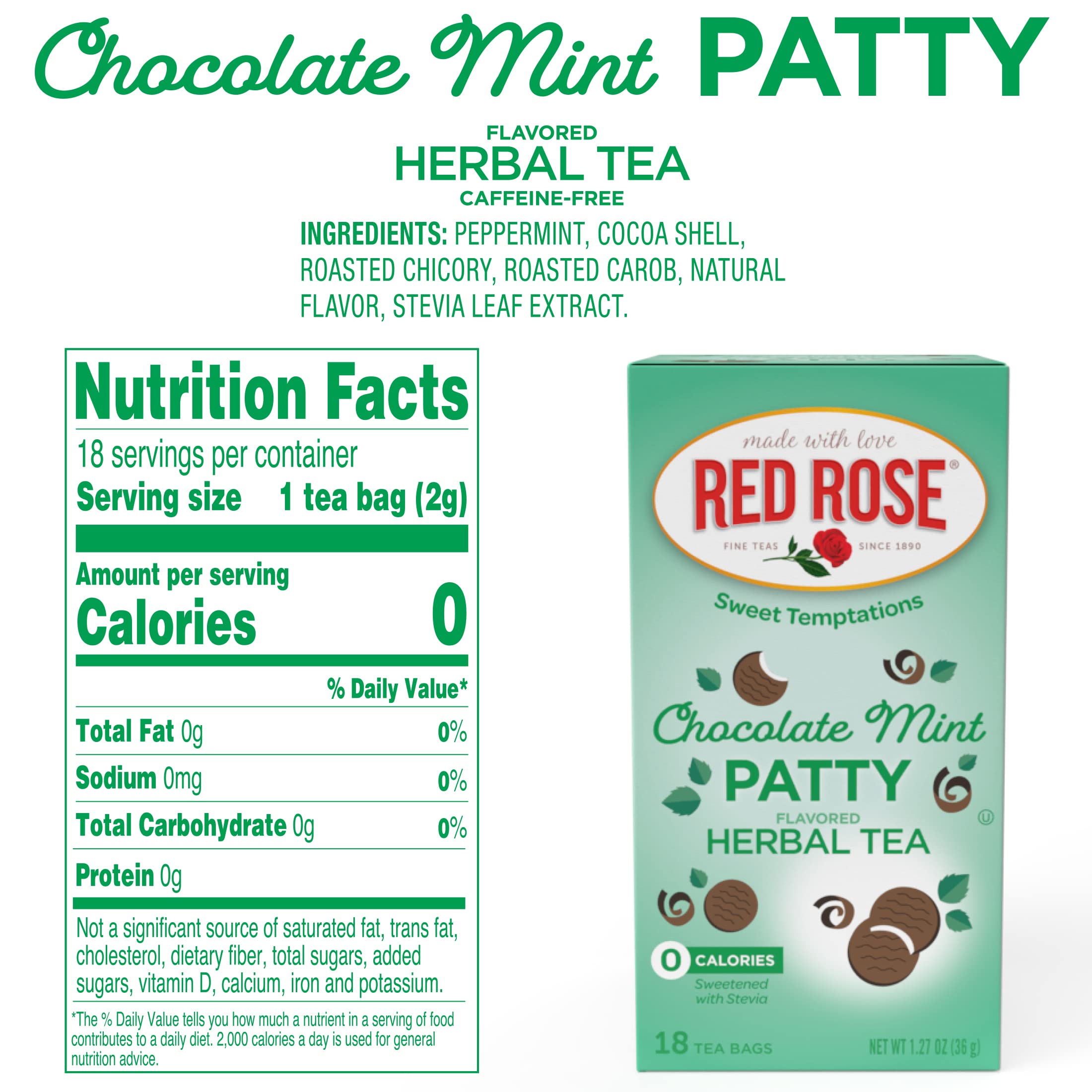 Red Rose Sweet Temptations tea bags 18-count ready for quick cozy moments