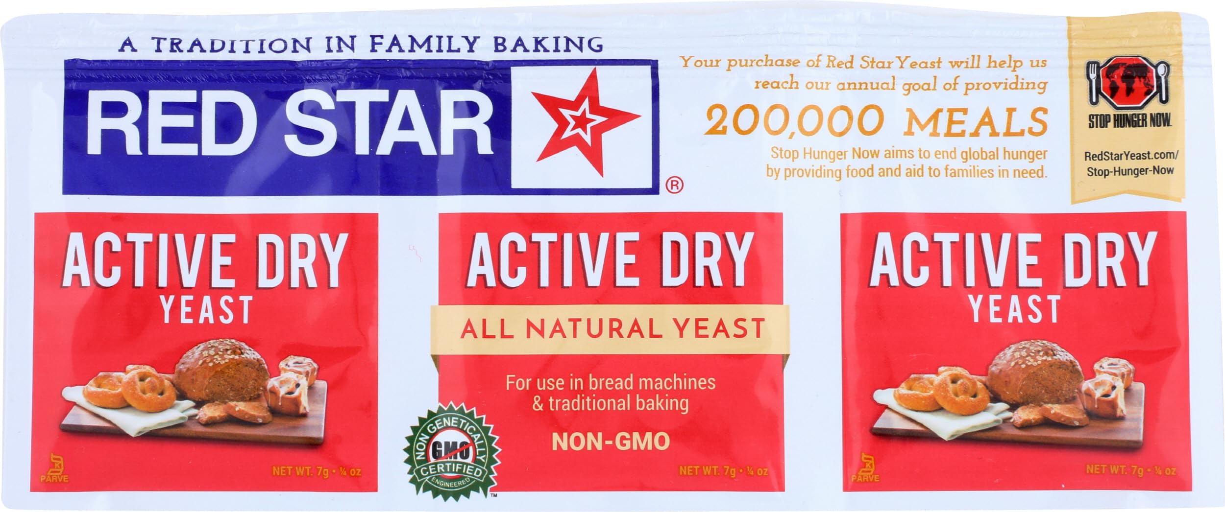 Red Star gluten-free active dry yeast bottle for bread and pizza dough