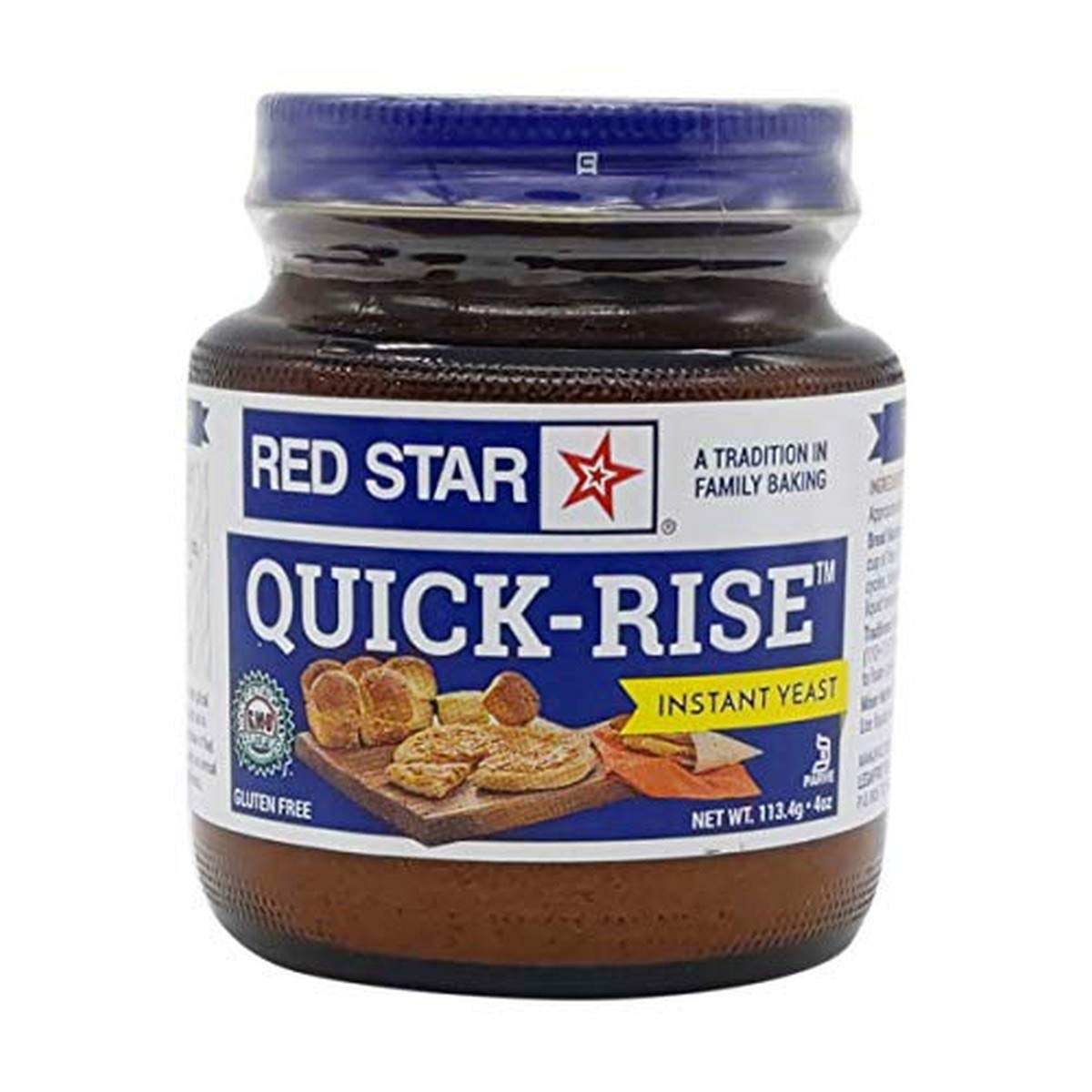 Red Star Bread Machine Yeast 4oz package showing quick-acting formula for convenient breads