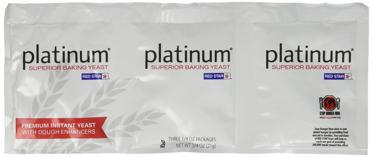 Red Star Platinum Instant Yeast packaging front for fast rise.