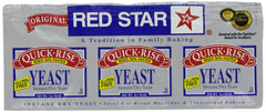 Red Star Quick Rise Yeast nine-pack in packaging for convenient storage.