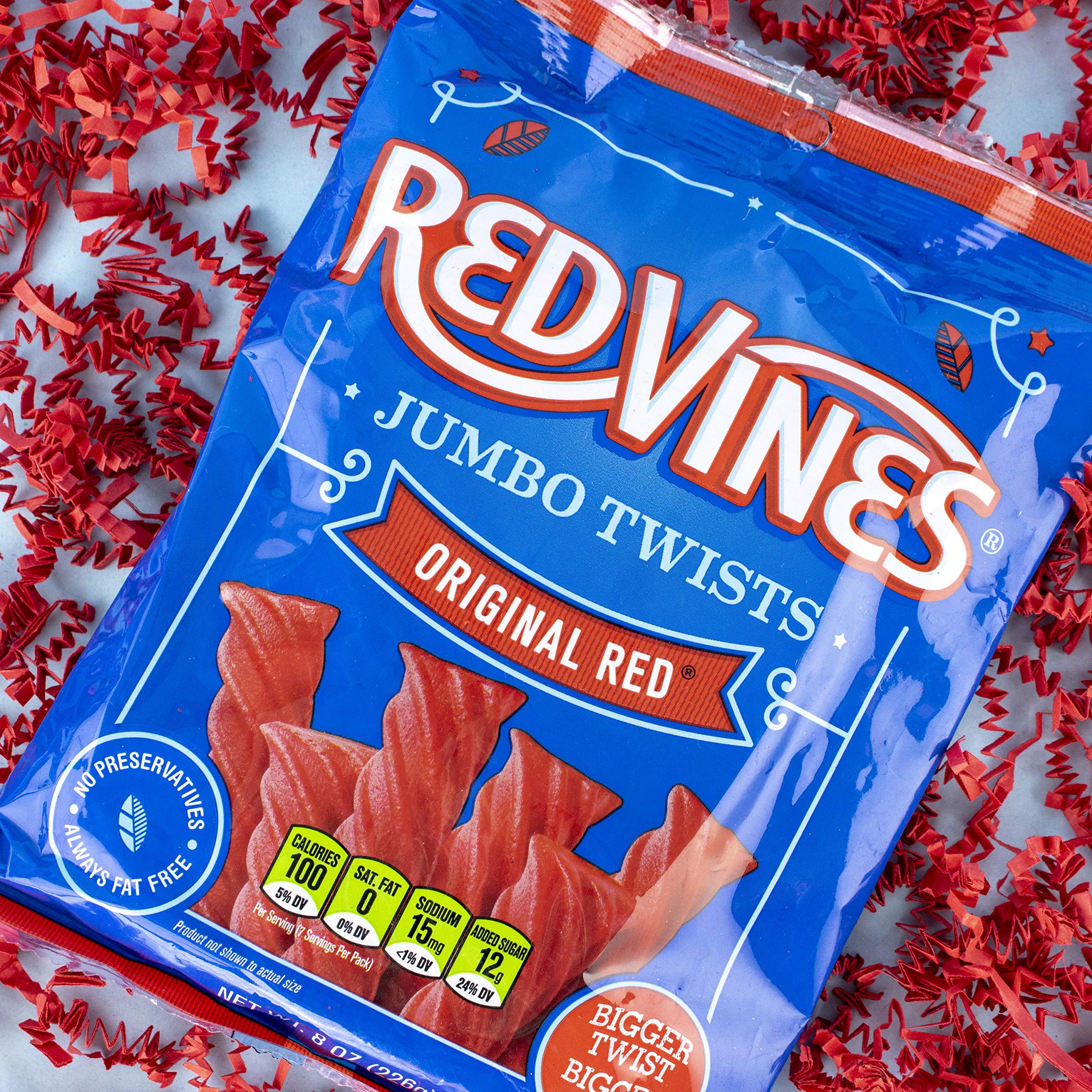 Sealable pouch of Red Vines Jumbo Licorice Original Red