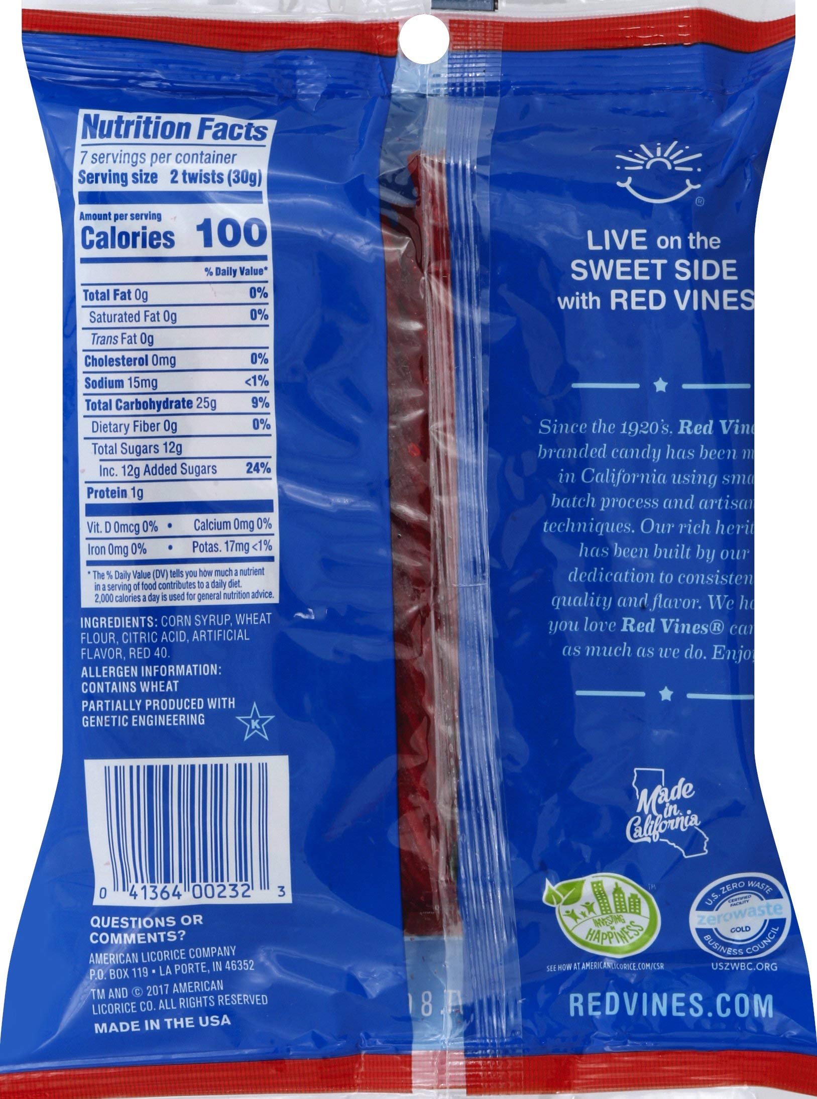 Close-up of Red Vines Jumbo Licorice Original Red twist texture