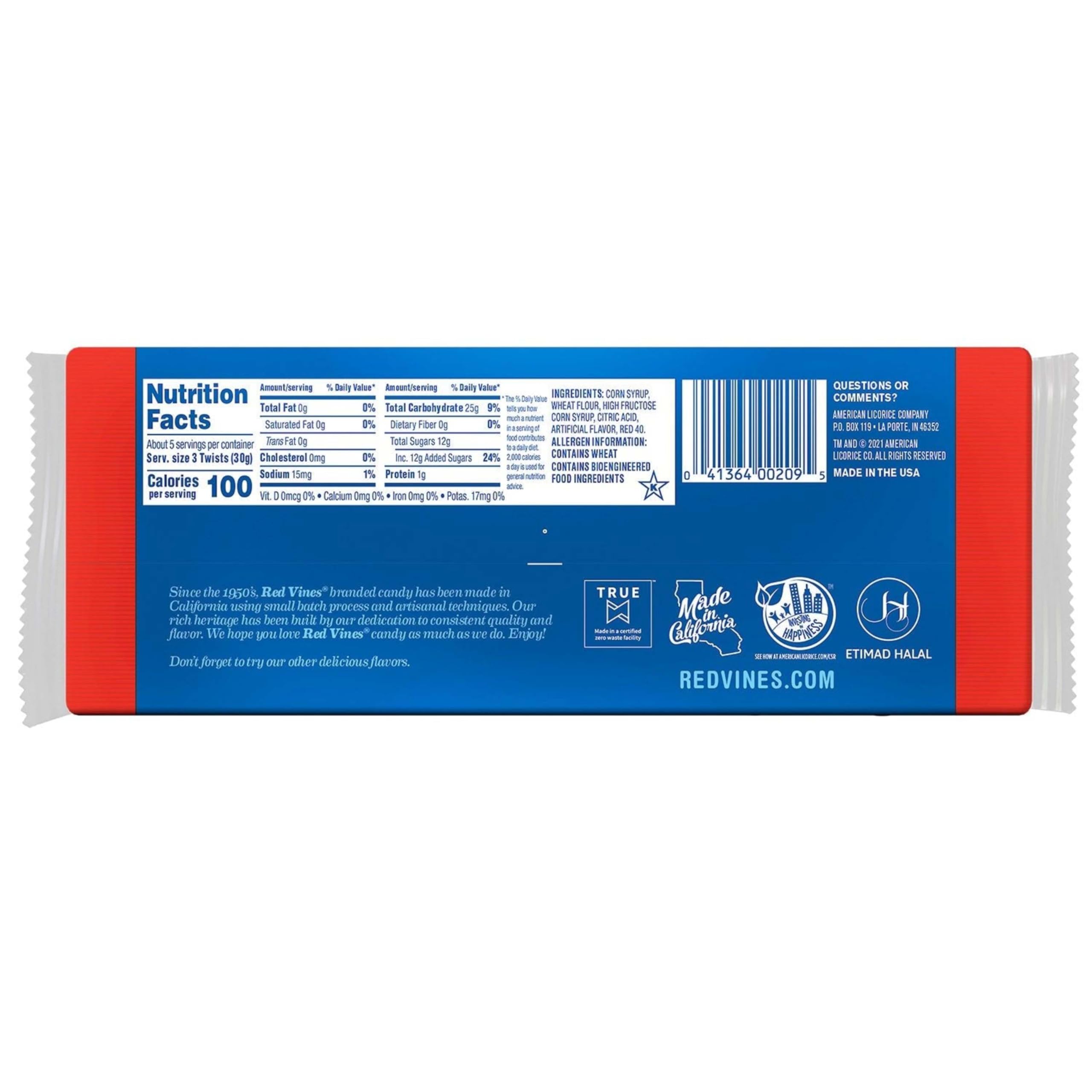 Red Vines licorice twists with soft chewy texture