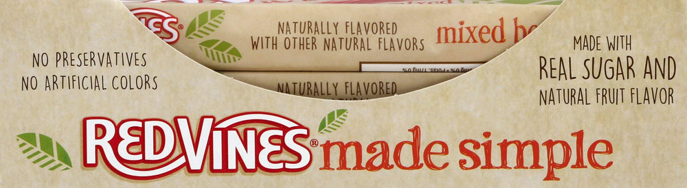 Red Vines Made Simple soft-chewy licorice with resealable packaging for on-the-go.