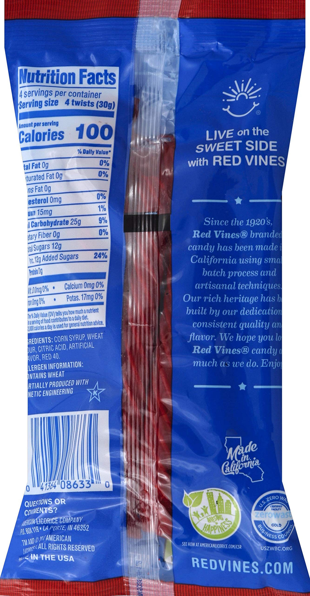 Red Vines Original Red licorice twists with salty snacks for a balanced bite.